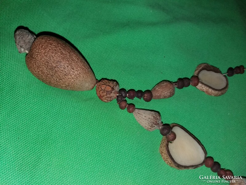 Régi Egyiptom / Afrika apró fagyöng+termésből fűzött nyaklánc nagyon szép 66 cm a képek szerint 2.