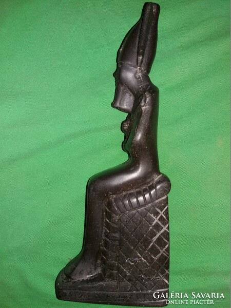 Antique Egyptian hand-carved fat stone seated pharaoh Ramses statue 20 cm according to the pictures
