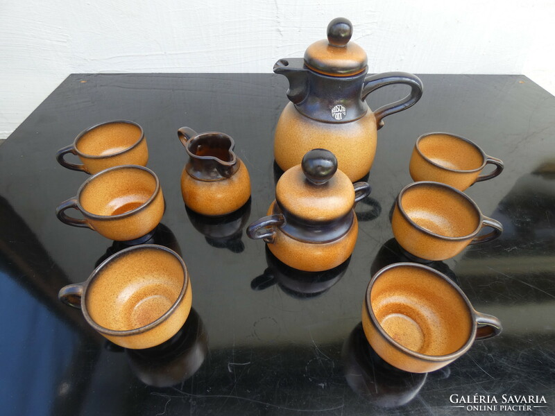 Ruscha Art 9 Darabos Kávés/ Teás Szett Nyugatnémetországból az 1970 es évekből.