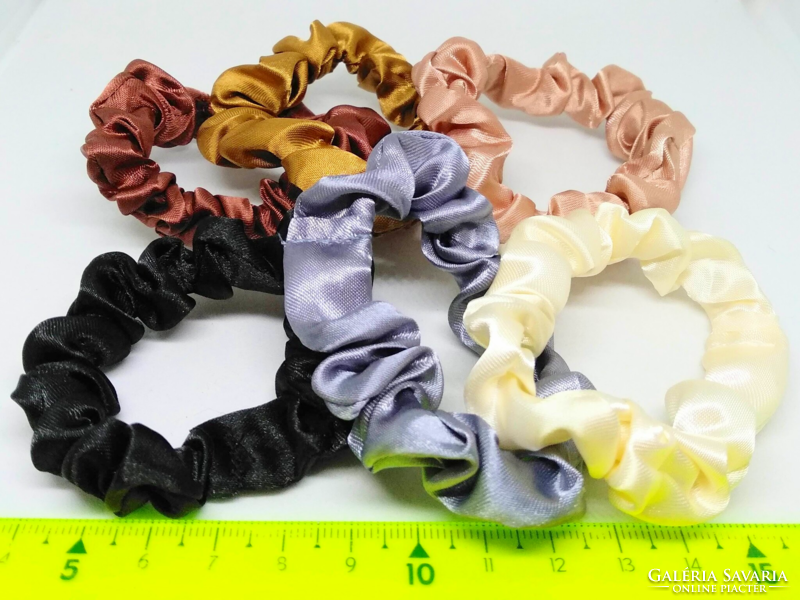 Set of 6 women's satin hair ties (6)