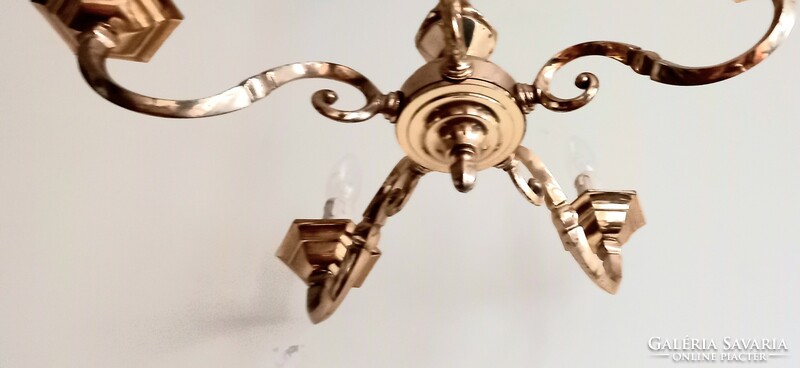 Copper 5-arm ceiling lamp negotiable art deco design