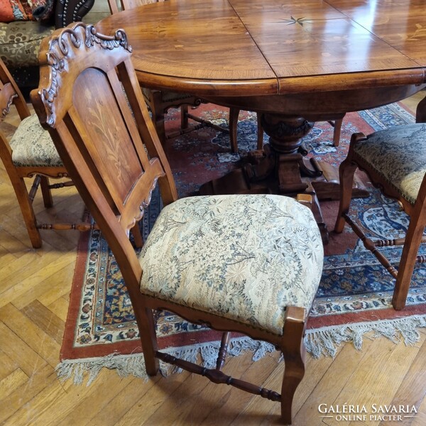 6 Personal dining room/oval table + 6 chairs + a two-door wardrobe