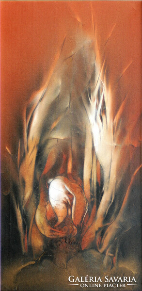 Ludvig Zoltán: Etűd - kerettel 72x42 cm - alkotás: 60x30 cm - 2307/937