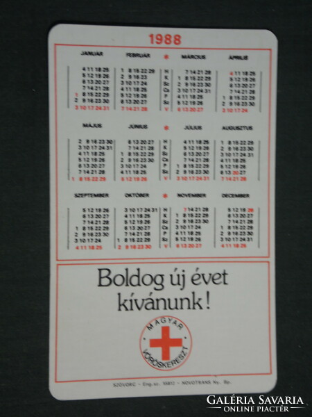 Kártyanaptár, Magyar Vöröskereszt, 1988,   (3)