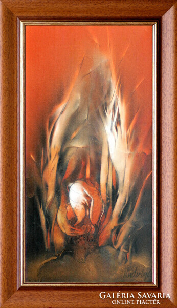 Ludvig Zoltán: Etűd - kerettel 72x42 cm - alkotás: 60x30 cm - 2307/937