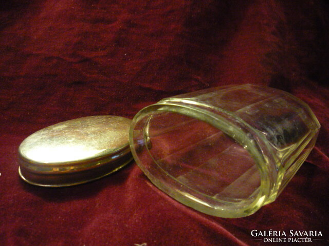 Fém tetejű ovális csiszolt pipere üveg 190131/004