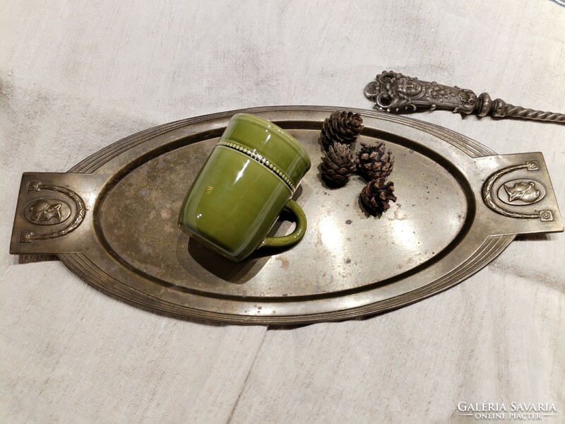 Silver-plated brass tray, offering - in the spirit of elegance