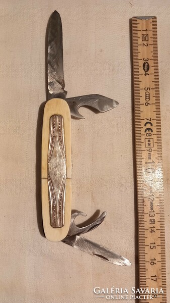 Old turris knife, pocket knife with silver decoration
