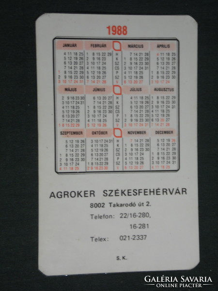 Card calendar, Székesfehérvár agroker store, erotic female model, 1988, (3)