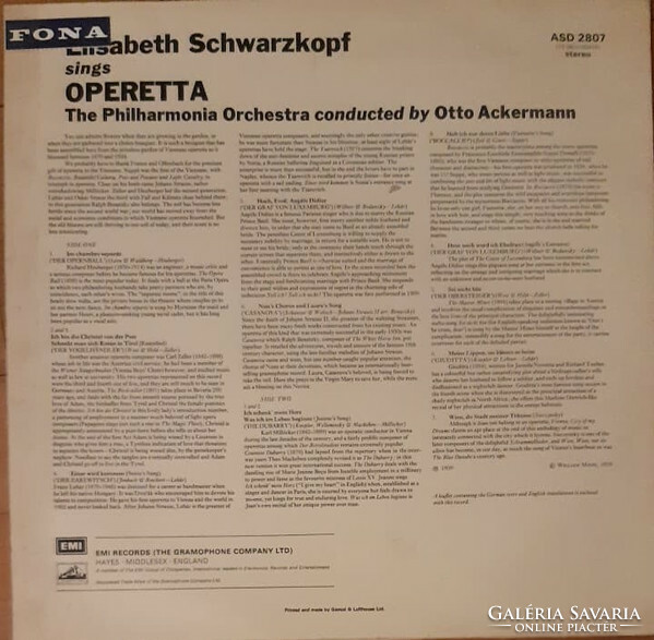 Schwarzkopf,Ackermann - Elisabeth Schwarzkopf Sings Operetta (LP, Album, RE, RP)