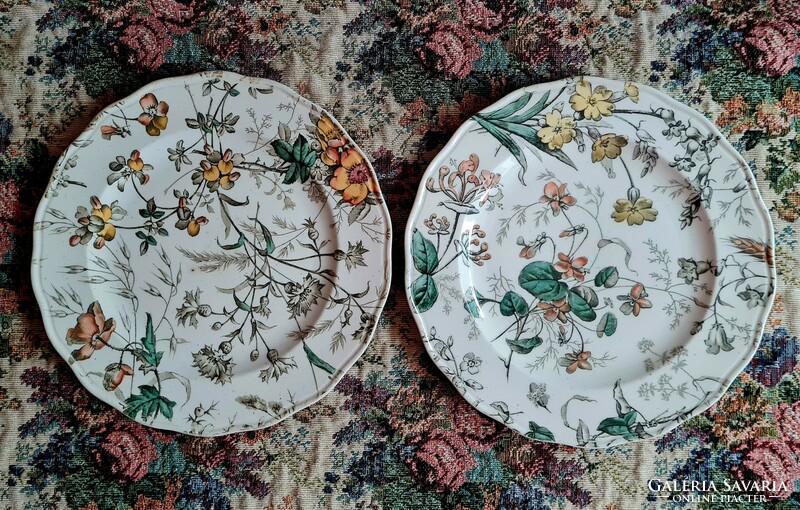 Antique English faience diamond-marked cauldon cake plates