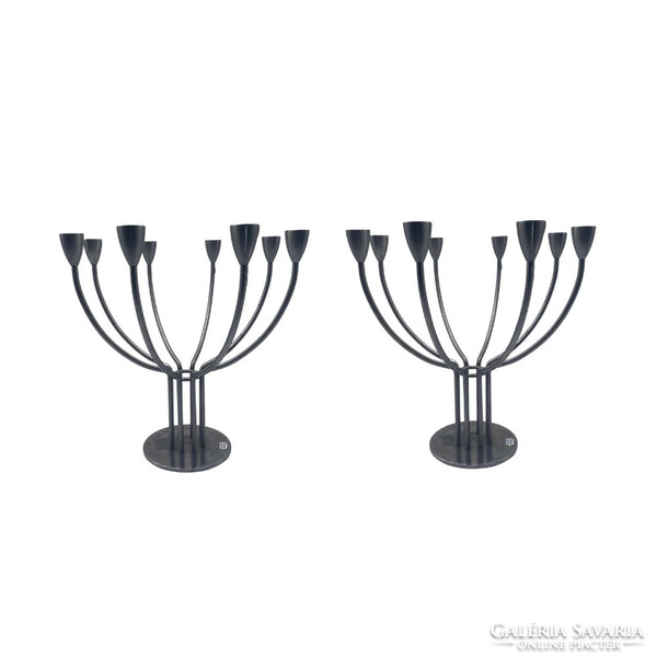 Modern metal eight-pronged candlestick pair m00654