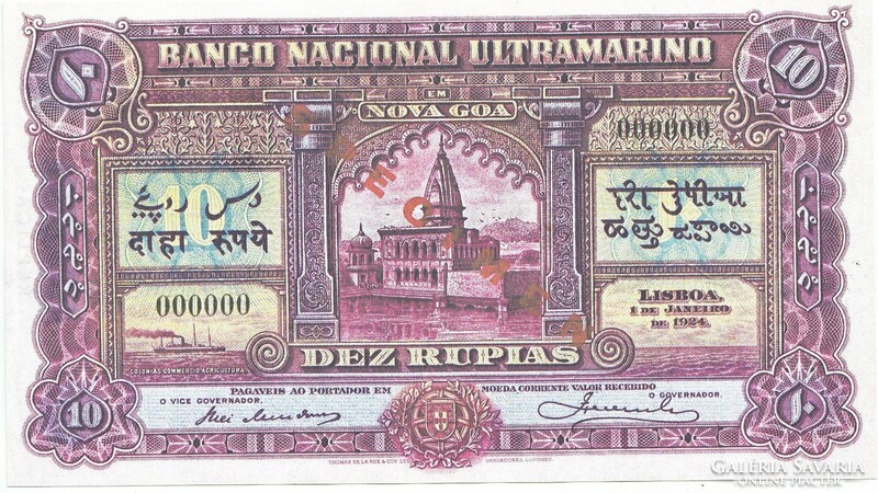 Portugál India 10 rupia MINTADARAB 1924 REPLIKA