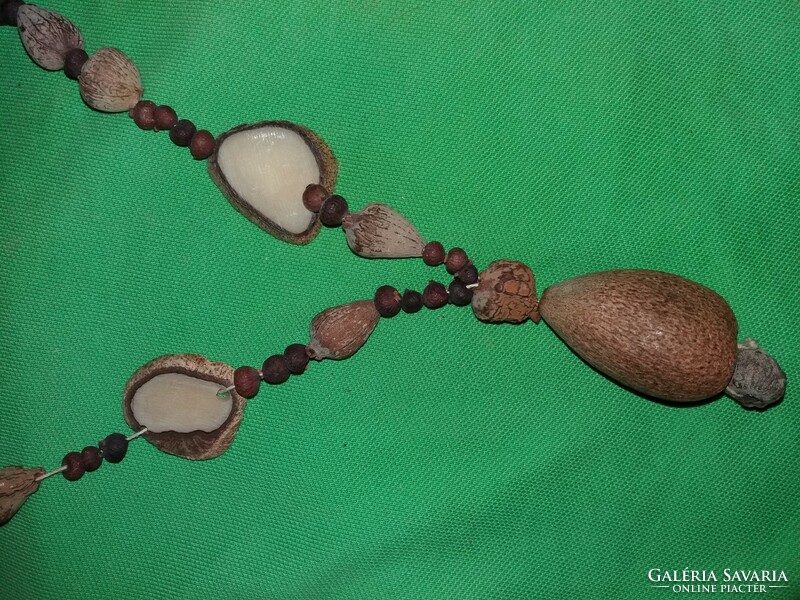 Régi Egyiptom / Afrika apró fagyöng+termésből fűzött nyaklánc nagyon szép 66 cm a képek szerint 2.