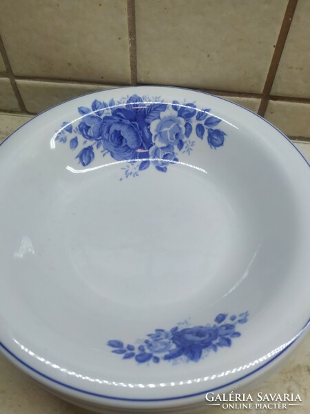 Kék virágos, kék rózsás kerámia tányér 4 db eladó!