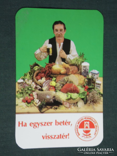 Card calendar, baranya caterer, Olympia restaurant beer hall Pécs, oroszlán restaurant, 1988, (3)