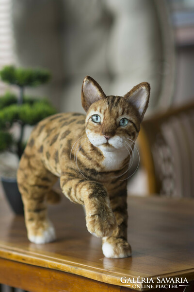 Lifelike Bengal cat portrait, realistic Bengal kitten plush replica toy to order