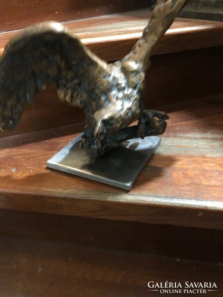 Huge bronze eagle statue with a wingspan of 38 cm.