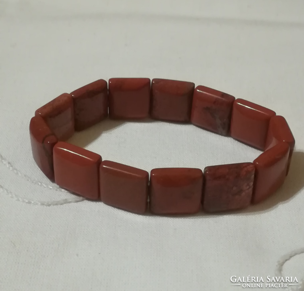 Red jasper mineral bracelet.