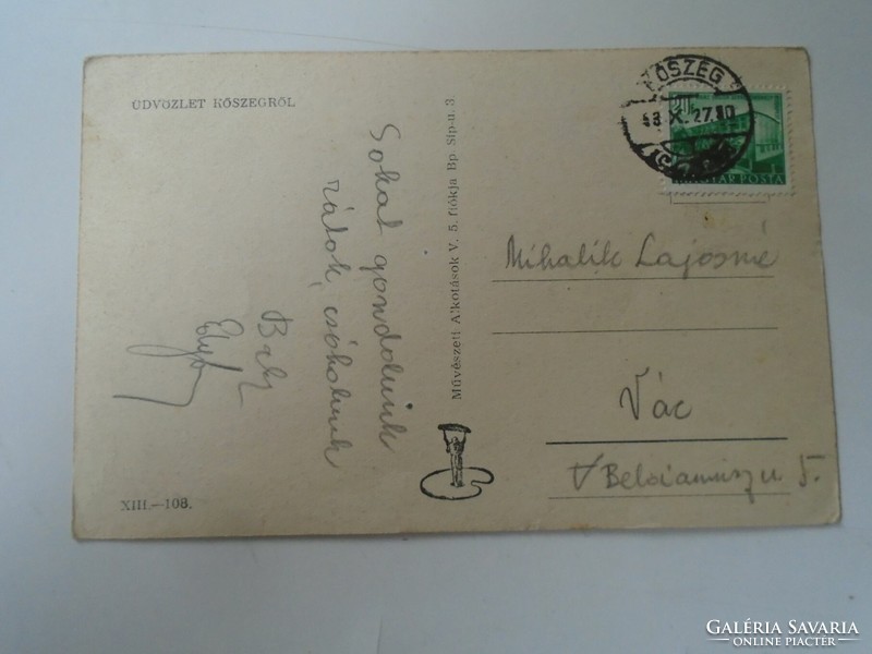 D199656   Régi képeslap  -KŐSZEG   1950k  Mihalik Lajosné  Vác