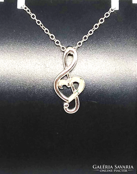 Silver-plated necklace with cute violin pendant 237
