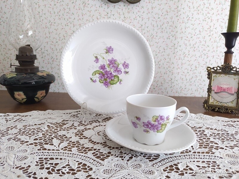 Set with violet pattern
