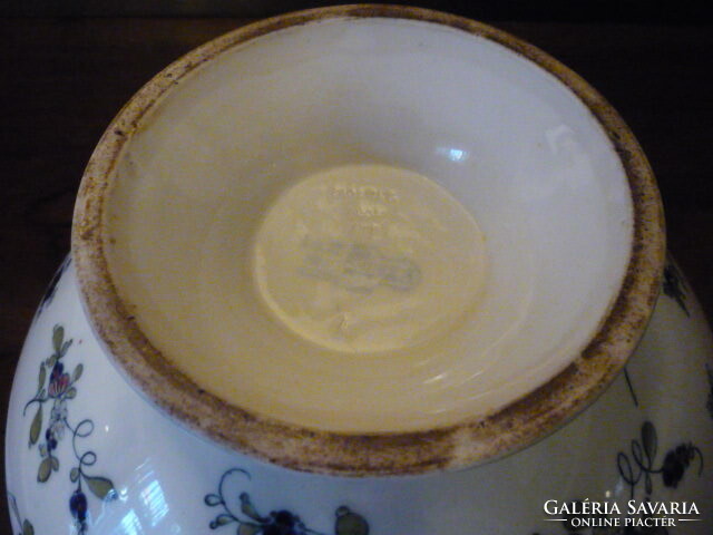 Antique zsolnay, floral patterned, soup bowl with family coat of arms 220110