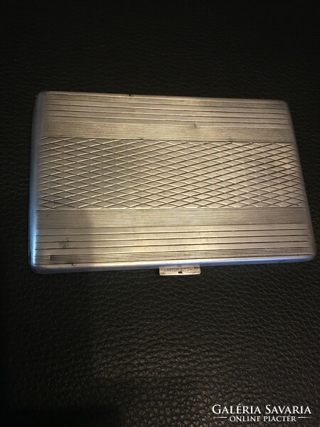 Silver (greyhound head) cigarette holder, cigarette case