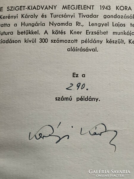 Kerényi: conversations about love / 1943 / signed / numbered