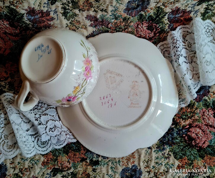 Antique faience bonn tea cup and saucer
