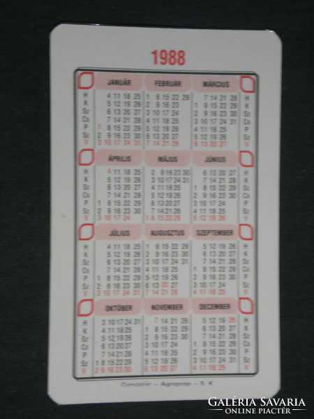 Card calendar, Pécs post office, graphic artist, stamp, Pécs, mosque, 1988, (3)