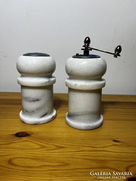 Granite salt shaker and pepper grinder