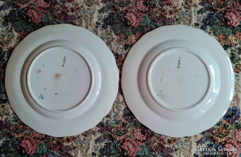 Antique English faience diamond-marked cauldon cake plates