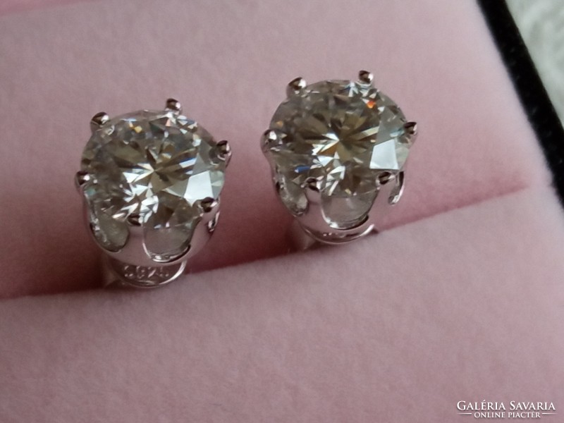 Moissanite diamond 2ct - 2ct 925 silver earrings