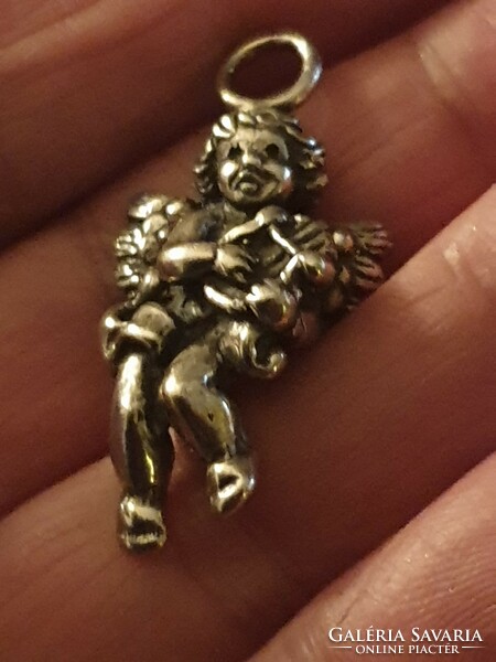 Solid silver angel pendant