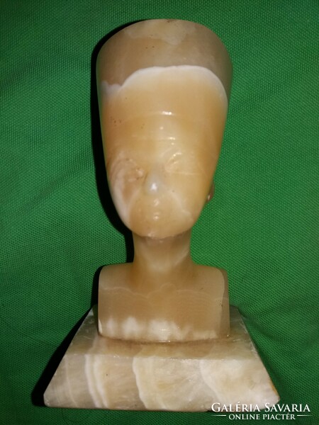 Antique Egypt hand carved onyx stone pharaoh Nofretite statue bust 18 cm as shown in the pictures