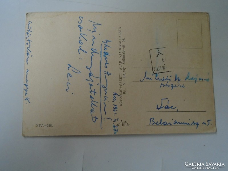 D199658 old postcard - carpenter 1950k p1961 mihalik lajosné vác
