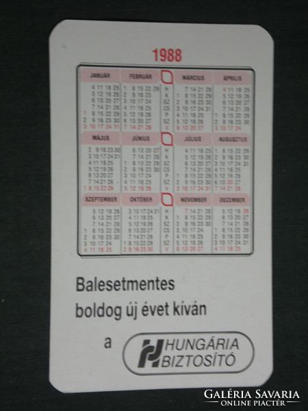 Kártyanaptár, Hungária biztosító, PEPSI Formula versenyautó,1988,   (3)