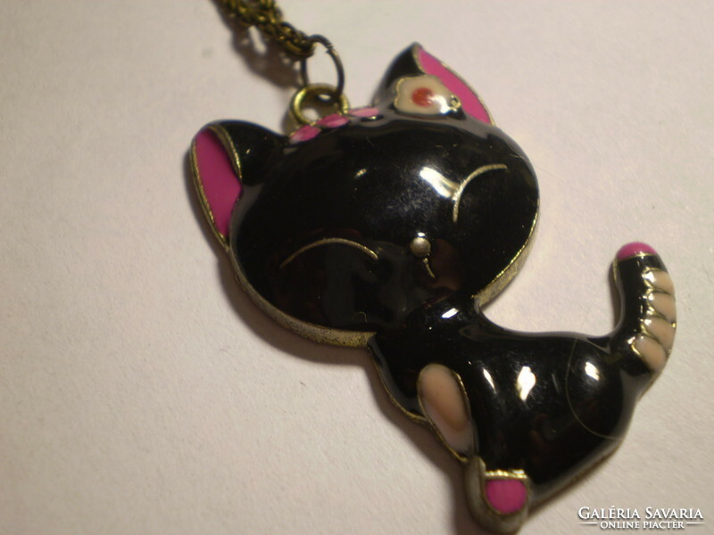 Cute cat with fire enamel coating