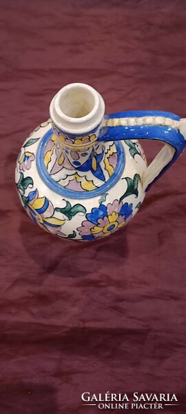 Antique károly fischer tata dîszó jar with hand-painted historicism