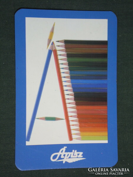 Kártyanaptár, ÁPISZ papír írószer üzletek, Budapest, színes ceruza, 1988,   (3)