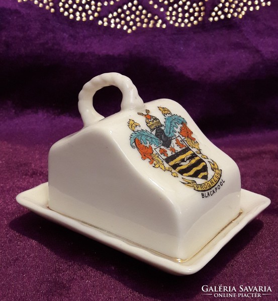 English porcelain butter holder, shelf decoration (l2026)