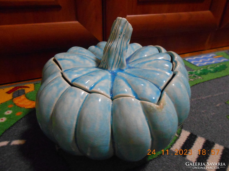 Huge pumpkin with Zsolnay base glaze. Rare!!