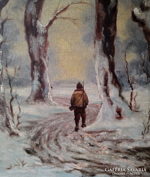 Fk/429 - Károly Réthy - hunter in the winter forest