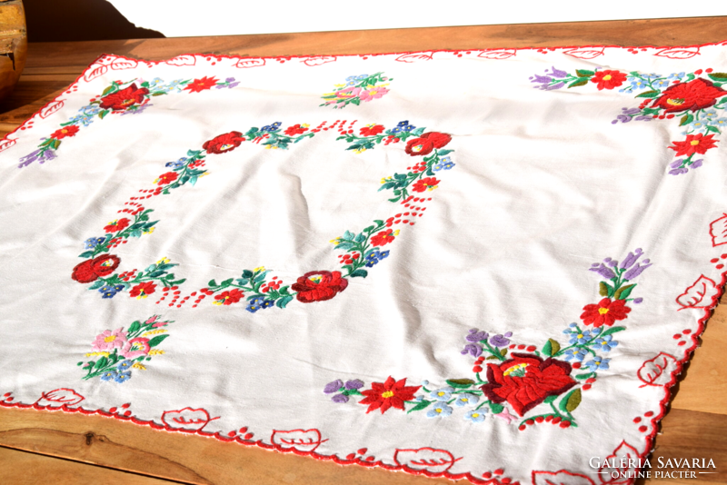 Old folk tradition keeper Kalocsa risel tablecloth table cloth tablecloth hand embroidered 98 x 68