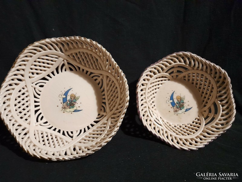 Openwork porcelain bowl with fairy tale pattern, two pieces in one