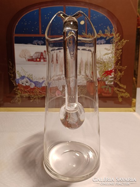 Beautiful Art Nouveau engraved glass jug