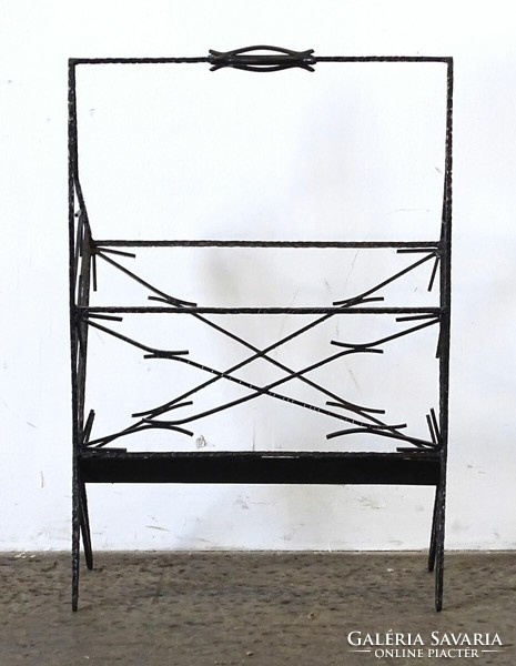 1P521 retro wrought iron newspaper rack 63.5 X 43 x 20.5 Cm