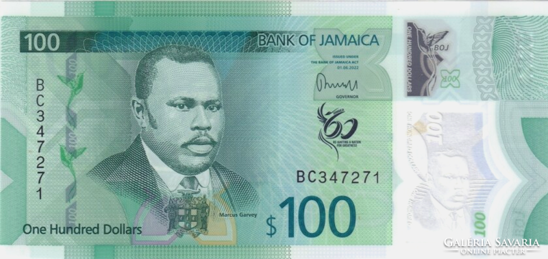 Jamaica 100 dollar 2022 UNC