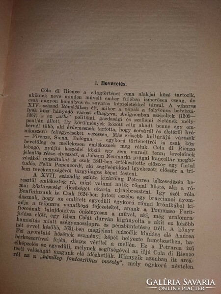 1949- Koltay-Kastner Jenő :Cola di Rienzo életrajzi könyv vágatlan oldalakkal képek szerint ﻿Szeged